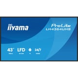 iiyama ProLite LH4364UHS-B1AG 43" 4K Ultra HD Public Display Zwart, HDMI, LAN, WiFi, Audio, USB, Android 14