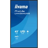 iiyama ProLite LH4364UHS-B1AG 43" 4K Ultra HD Public Display Zwart, HDMI, LAN, WiFi, Audio, USB, Android 14