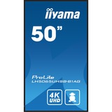 iiyama ProLite LH5065UHSB-B1AG 49.5" 4K Ultra HD Public Display Zwart, HDMI, DisplayPort, LAN, Audio, USB, WiFi, Android