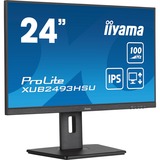 iiyama ProLite XUB2493HSU-B6 24" monitor Zwart (mat), HDMI, DisplayPort, USB, Audio