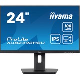 iiyama ProLite XUB2493HSU-B6 24" monitor Zwart (mat), HDMI, DisplayPort, USB, Audio