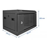 DeLOCK 10″-netwerkkast met glazen deur server rack Zwart, 4U