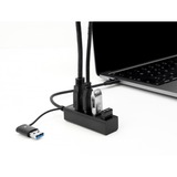 DeLOCK 4-poorts USB 3.2 Gen 1 hub met USB Type-C of USB Type-A aansluiting usb-hub Zwart