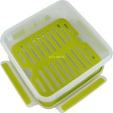 Emsa Emsa CLIP & GO Sandwichbox XL lunchbox Transparant/groen, 1,3 l, met roosterinzet voor 2e niveau