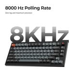 Keychron V1W-D4 8K QMK Wired Custom Mechanical Keyboard Zwart, US lay-out (QWERTY), Keychron Super Banana, 75%, RGB leds, Double-shot PBT, hot swap, 8K, Knop