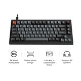 Keychron V1W-D4, toetsenbord Zwart, US lay-out, Keychron Super Banana, RGB leds, 75%, Double-shot PBT, hot swap, 8K, Knop