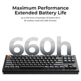 Keychron V3 Ultra 8K Wireless Custom Mechanical Keyboard, toetsenbord Zwart, US lay-out, Keychron Silk POM Red, Keychron Silk POM Red, 80% TKL, RGB, Hot swap, 2.4 GHz / Bluetooth 5.3 / USB-C