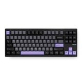 MCHOSE GX87 Max: Black Anodic Oxidation Matcha Latte V2 Aluminum Custom Mechanical, toetsenbord Zwart/paars, Huano Matcha Latte V2, 80% TKL, RGB, Hot swap, Double-Shot PBT, draadloos / Bluetooth / USB-C