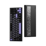 MCHOSE GX87 Max: Black Anodic Oxidation Matcha Latte V2 Aluminum Custom Mechanical, toetsenbord Zwart/paars, Huano Matcha Latte V2, 80% TKL, RGB, Hot swap, Double-Shot PBT, draadloos / Bluetooth / USB-C