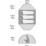 MSR Elixir 3 tent Lichtgrijs/rood