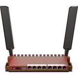 MikroTik L009UiGS-2HaxD-IN router Donkerrood, Qualcomm IPQ-5018 CPU, PoE, SFP, WiFi 6