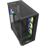 Sharkoon ELITE SHARK CA500 midi tower behuizing Zwart | 2x USB-A | 1x USB-C | RGB | Tempered Glass