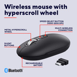 Trust Seron Draadloze Muis Slank Hyperscrollwiel Zwart, 1000-3200 Dpi, 2.4GHz, Bluetooth