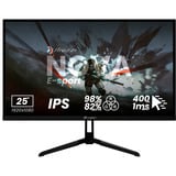 Arozzi Nova E-sport 25" 24.5" monitor Zwart, 2x DisplayPort, 2x HDMI, 400 Hz