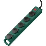 Brennenstuhl Super-Solid SL 554 Tuin-contactverdeler 5-voudige stekkerdoos Donkergroen, 5x stekker, 5 meter