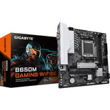 GIGABYTE B650M GAMING WIFI6E socket AM5 moederbord Zwart/zilver, RAID, Wi-Fi 6E, BT, 2,5Gb-LAN, Sound, µATX