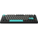 HelloGanss HS75T Obsidian, toetsenbord Zwart/grijs, US lay-out, Gateron Yellow, 75%, RGB leds, PBT Doubleshot keycaps, hot swap, 2,4 GHz / Bluetooth / USB-C