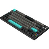 HelloGanss HS75T Obsidian, toetsenbord Zwart/grijs, US lay-out, Gateron Yellow, 75%, RGB leds, PBT Doubleshot keycaps, hot swap, 2,4 GHz / Bluetooth / USB-C