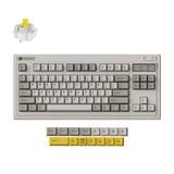 Keychron R3-M4 QMK Wireless Mechanical Keyboard, toetsenbord Grijs, US lay-out, Keychron Super Banana, RGB, Cherry PBT, Hot swap, 2.4 GHz / Bluetooth 5.3 / USB-C