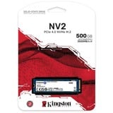 Kingston NV2 NVMe PCIe 4.0, 500 GB SSD SNV2S/500G, PCIe 4.0 x4, NVMe, M.2 2280
