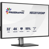 iiyama ProGraphic HB3201UHSNP-B1 31.5" 4K Ultra HD monitor Zwart (mat), 1x DisplayPort, 1x HDMI, 2x USB-C, 3x USB-A, 1x RJ-45, HDMI, DisplayPort, USB-C, Audio