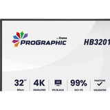 iiyama ProGraphic HB3201UHSNP-B1 31.5" 4K Ultra HD monitor Zwart (mat), 1x DisplayPort, 1x HDMI, 2x USB-C, 3x USB-A, 1x RJ-45, HDMI, DisplayPort, USB-C, Audio