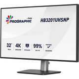 iiyama ProGraphic HB3201UHSNP-B1 31.5" 4K Ultra HD monitor Zwart (mat), 1x DisplayPort, 1x HDMI, 2x USB-C, 3x USB-A, 1x RJ-45, HDMI, DisplayPort, USB-C, Audio