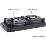 Alphacool Shroud & Decoupling 140mm (7mm thick) inbouwframe Zwart