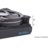 Alphacool Shroud & Decoupling 140mm (7mm thick) inbouwframe Zwart