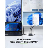 ICY BOX IB-AD1030-C - USB-C naar 3x HDMI adapter Zwart