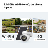 Imou AOV PT 4K Kit (wifi+4G) Simcard&SD bundel beveiligingscamera Wit, 2 stuks, 8 MP, WiFi 6, 4G LTE, Solar panel, AI-detectie