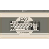 Iqunix F97 Hitchhiker Wireless Mechanical Keyboard Grijs, US lay-out (QWERTY), Cherry MX Red, 96%, RGB leds, Hot-swappable, PBT, 2.4GHz | Bluetooth 5.1 | USB-C