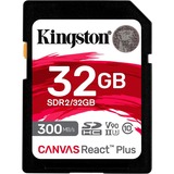 Kingston Canvas React Plus 32 GB SDHC geheugenkaart Zwart, UHS-II U3, Class 10, V90