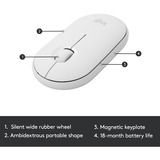 Logitech MK470 Slim Wireless Keyboard and Mouse Combo , desktopset Wit, US lay-out, Scissor, 1000 dpi