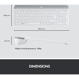Logitech MK470 Slim Wireless Keyboard and Mouse Combo , desktopset Wit, US-International, Scissor switches, 1000 dpi