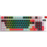 Monka Storm KG991W, gaming toetsenbord Wit, US lay-out, MONKA Violet, PBT, RGB, Hot-Swap, 2.4 GHz / Bluetooth / USB