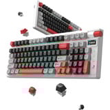 Monka Storm KG991W, gaming toetsenbord Wit, US lay-out, MONKA Violet, PBT, RGB, Hot-Swap, 2.4 GHz / Bluetooth / USB