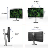 Philips 24B2G5200 23.8" monitor Zilver/zwart, VGA, HDMI, DisplayPort, USB, Audio, 100 Hz