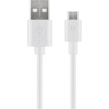goobay micro-USB 2.0 snellaad- en synchronisatiekabel Wit, 1 meter