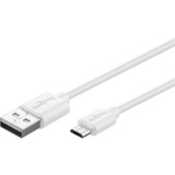 goobay micro-USB 2.0 snellaad- en synchronisatiekabel Wit, 1 meter