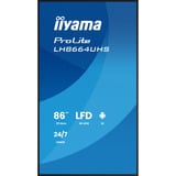 iiyama ProLite LH8664UHS-B3AG 85.6" 4K Ultra HD Public Display Zwart (mat), HDMI, USB-C, Audio, WiFI 5, LAN, Android 14