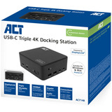 ACT Connectivity Universeel USB-C Dockingstation 4K Zwart