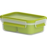 Emsa Clip & Go Snackbox 0,55L lunchbox Lichtgroen/transparant, met 2 extra inzetstukken