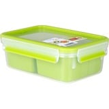 Emsa Clip & Go Snackbox 0,55L lunchbox Lichtgroen/transparant, met 2 extra inzetstukken