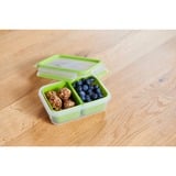 Emsa Clip & Go Snackbox 0,55L lunchbox Lichtgroen/transparant, met 2 extra inzetstukken