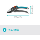 GARDENA Snoeischaar PremiumCut voor droog hout Grijs/turquoise, aambeeldsnede, 20 mm snoeidiameter