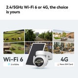 Imou AOV PT 4K Kit (wifi+4G) Simcard&SD beveiligingscamera Wit, 8 MP, WiFi 6, 4G LTE, Solar panel, AI-detectie