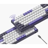 Iqunix F97 Lavandin Wireless Mechanical Keyboard, gaming toetsenbord Lavendel, US lay-out, IQUNIX Moonstone Turbo, RGB leds, 96%, Hot-swappable, PBT, 2.4GHz | Bluetooth 5.1 | USB-C