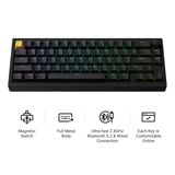 Lemokey P2 HE-M1 Wireless Magnetic Switch Custom Gaming Keyboard Zwart, US lay-out, Gateron Double-Rail Magnetic Nebula, 65%, RGB leds, double-shot PBT, hot swap, Knob, 2.4GHz | Bluetooth 5.2 | USB-C