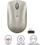 Lenovo 540 USB-C Wireless Compact Mouse Zilver, 800 - 2400 DPI